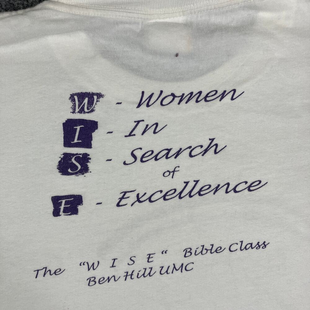 QTees TShirt‎ Womens XL White Living in Gods Love Christian Faith Minimalist